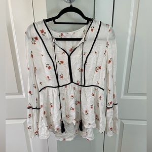 Cute floral printed boho top